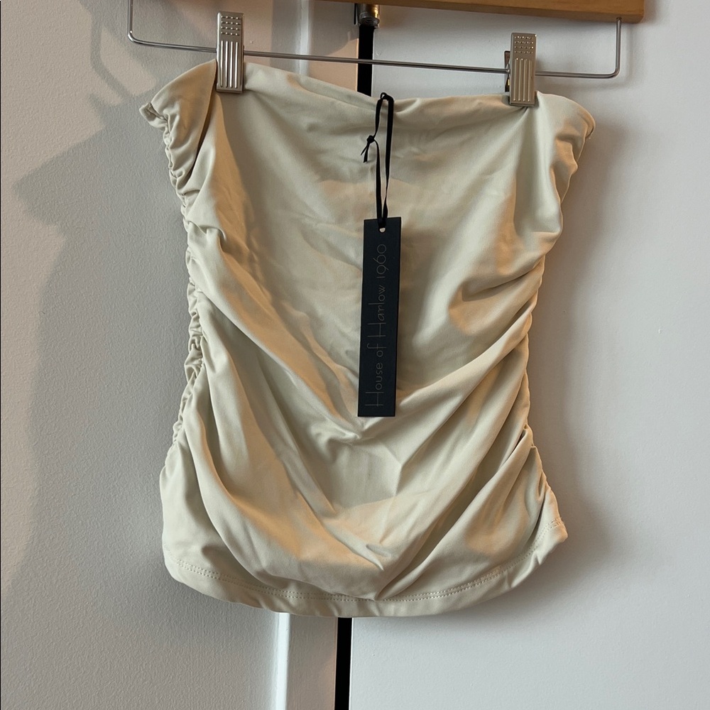 House of Harlow Strapless Ruched Tube Top - Cream xs